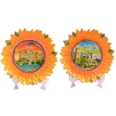 Toptan Belek Temalı Myros 20 Cm.ayçi̇çeği̇ Tabak - 2