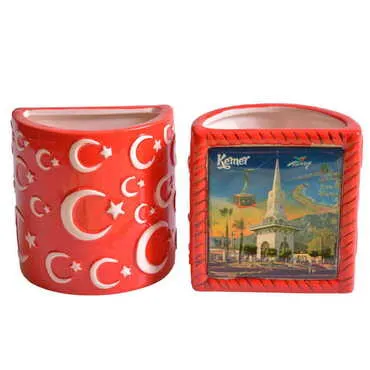 Kemer Themed Ceramic Moon & Star Pencil Holder - 4