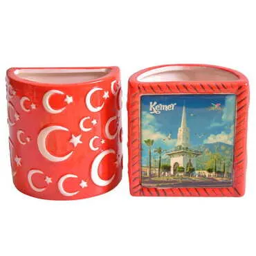 Kemer Themed Ceramic Moon & Star Pencil Holder - 6