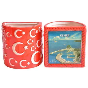 Kemer Themed Ceramic Moon & Star Pencil Holder - 7