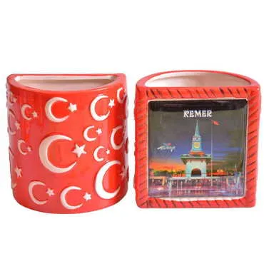 Kemer Themed Ceramic Moon & Star Pencil Holder - 8