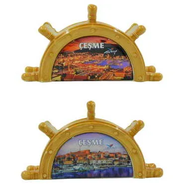 Toptan Çeşme Temalı Myros Seramik Çapa Peçetelik - 4