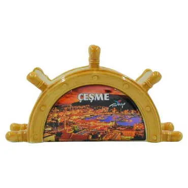 Toptan Çeşme Temalı Myros Seramik Çapa Peçetelik - 5