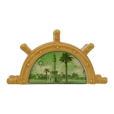 Izmir Themed Anchor Shaped Ceramic Napkin Holder - 5