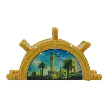 Izmir Themed Anchor Shaped Ceramic Napkin Holder - 8