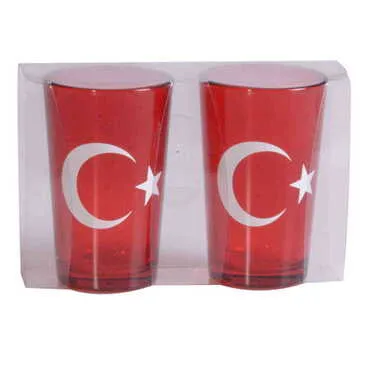 Toptan Bayrak Temalı Myros Baskılı İkili Kahve Yanı Bardağı - 3
