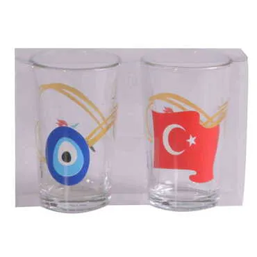 Toptan Bayrak Temalı Myros Baskılı İkili Kahve Yanı Bardağı - 4
