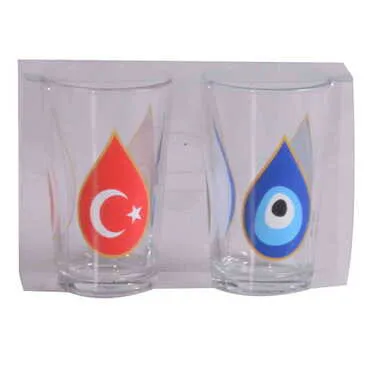 Toptan Bayrak Temalı Myros Baskılı İkili Kahve Yanı Bardağı - 5