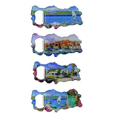 Toptan Alaçatı Bölgesi Temalı Myros Metal Harita Açacak Magnet 100x45 mm - 2
