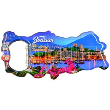 Bodrum Themed Map Shaped Metal Magnetic Bottle Opener 100x45 mm - 6