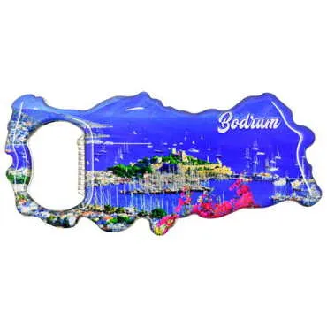 Bodrum Themed Map Shaped Metal Magnetic Bottle Opener 100x45 mm - 7