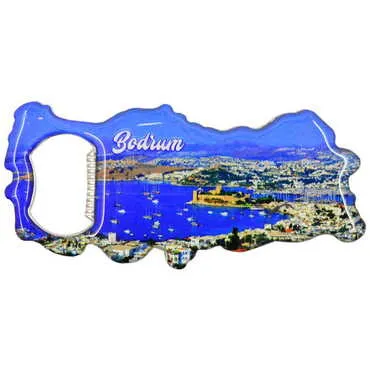 Bodrum Themed Map Shaped Metal Magnetic Bottle Opener 100x45 mm - 8