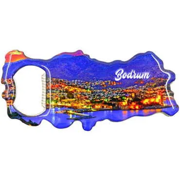 Bodrum Themed Map Shaped Metal Magnetic Bottle Opener 100x45 mm - 9
