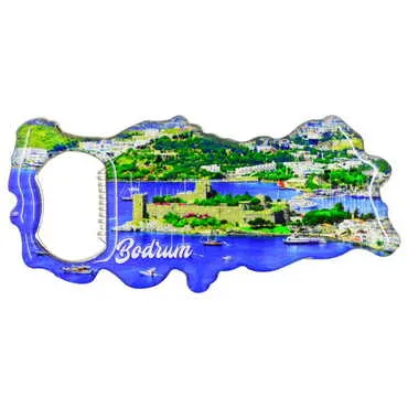 Bodrum Themed Map Shaped Metal Magnetic Bottle Opener 100x45 mm - 10