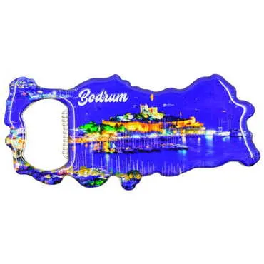 Bodrum Themed Map Shaped Metal Magnetic Bottle Opener 100x45 mm - 11