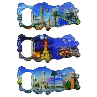 İzmir Temalı Myros Metal Harita Açacak Magnet 100x45 mm - 3