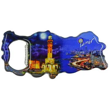 İzmir Temalı Myros Metal Harita Açacak Magnet 100x45 mm - 6