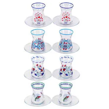 Colored Tea Glass Set Of 2 Pcs - 3