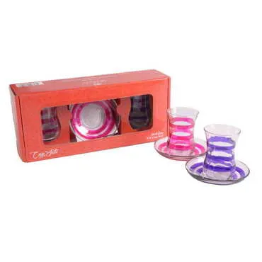 Colored Tea Glass Set Of 2 Pcs - 4