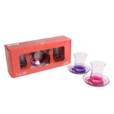 Colored Tea Glass Set Of 2 Pcs - 6