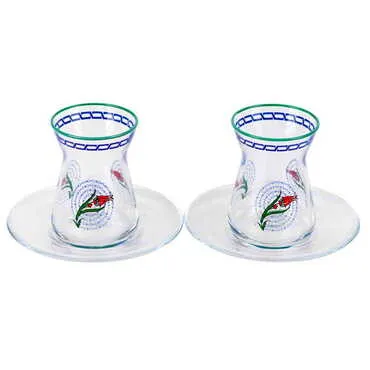 Colored Tea Glass Set Of 2 Pcs - 9