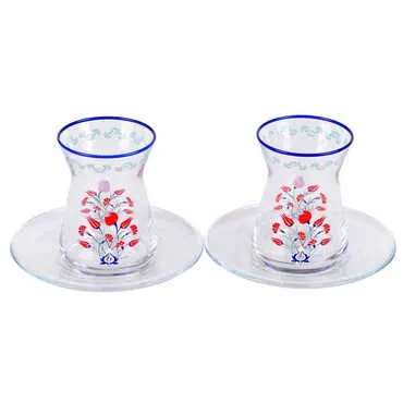 Colored Tea Glass Set Of 2 Pcs - 11