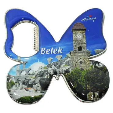 Toptan Belek Temalı Myros Metal Kelebek Açacak Magnet 70x70 mm - 4