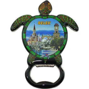 Belek Themed Turtle Shaped Metal Magnetic Bottle Opener 103x75 mm - 5