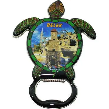 Belek Themed Turtle Shaped Metal Magnetic Bottle Opener 103x75 mm - 7