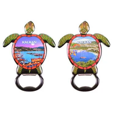 Kalkan Themed Turtle Shaped Metal Magnetic Bottle Opener 103x75 mm - 3