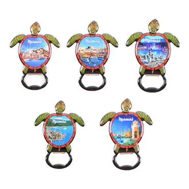 Toptan Marmaris Temalı Myros Metal Kaplumbağa Açacak Magnet 103x75 mm - 3
