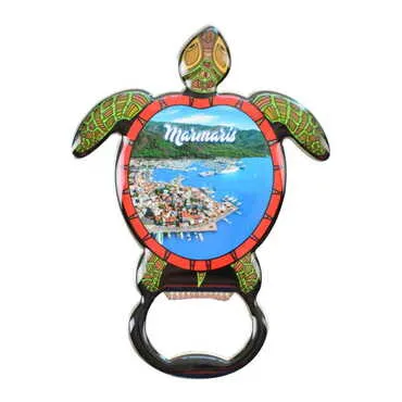 Toptan Marmaris Temalı Myros Metal Kaplumbağa Açacak Magnet 103x75 mm - 4