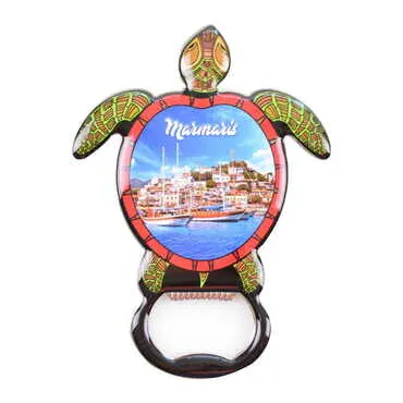 Toptan Marmaris Temalı Myros Metal Kaplumbağa Açacak Magnet 103x75 mm - 8