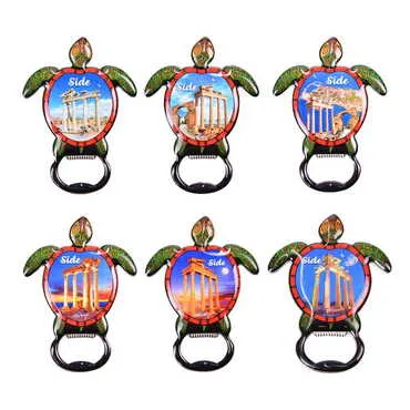 Side Themed Turtle Shaped Metal Magnetic Bottle Opener 103x75 mm - 3