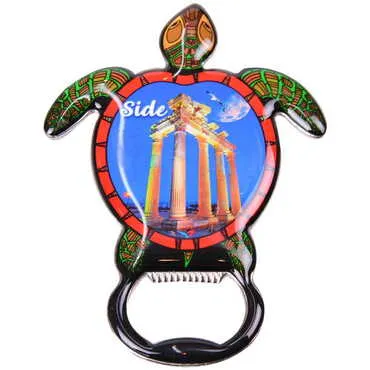 Side Themed Turtle Shaped Metal Magnetic Bottle Opener 103x75 mm - 4