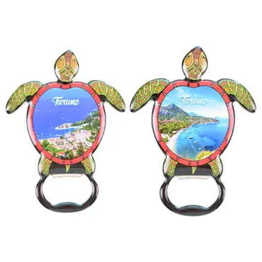 Turunc Themed Turtle Shaped Metal Magnetic Bottle Opener 103x75 mm - 3