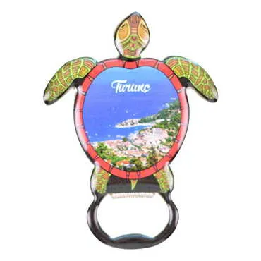 Turunc Themed Turtle Shaped Metal Magnetic Bottle Opener 103x75 mm - 4