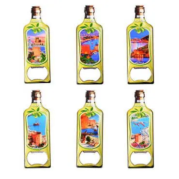 Alanya Themed Bottle Shaped Metal Magnetic Bottle Opener 115x39 mm - 4
