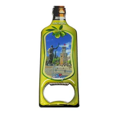 Antalya Themed Bottle Shaped Metal Magnetic Bottle Opener 115x39 mm - 4