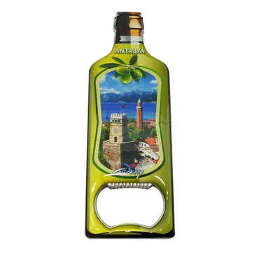 Antalya Themed Bottle Shaped Metal Magnetic Bottle Opener 115x39 mm - 5