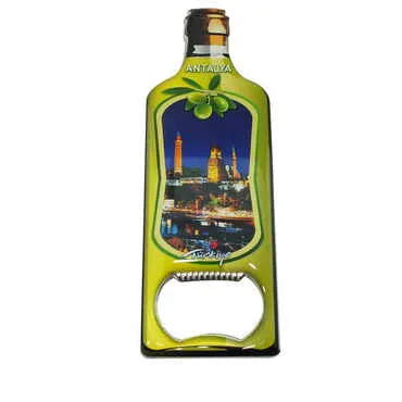 Antalya Themed Bottle Shaped Metal Magnetic Bottle Opener 115x39 mm - 6
