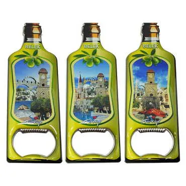 Belek Themed Bottle Shaped Metal Magnetic Bottle Opener 115x39 mm - 3