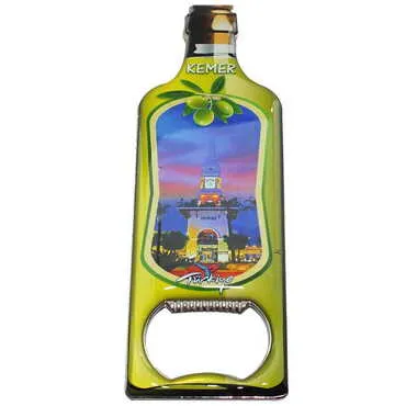 Toptan Kemer Temalı Myros Metal Yağ Şişesi Açacak Magnet 115x39 mm - 4