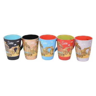 Side Themed Duo Colored and Printed Glass Mug - 3