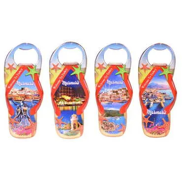 Toptan Marmaris Temalı Myros Metal Terlik Açacak Magnet 110x45 mm - 3