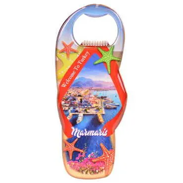 Toptan Marmaris Temalı Myros Metal Terlik Açacak Magnet 110x45 mm - 6