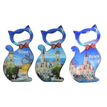 Belek Themed Cat Shaped Metal Magnetic Bottle Opener 97x48 mm - 3