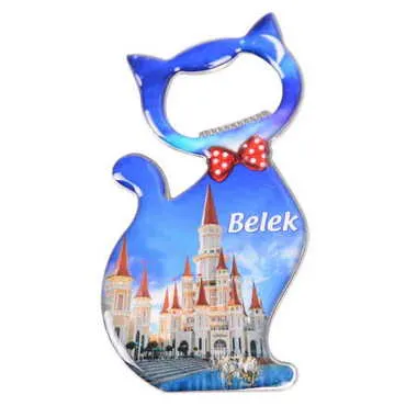 Belek Themed Cat Shaped Metal Magnetic Bottle Opener 97x48 mm - 5