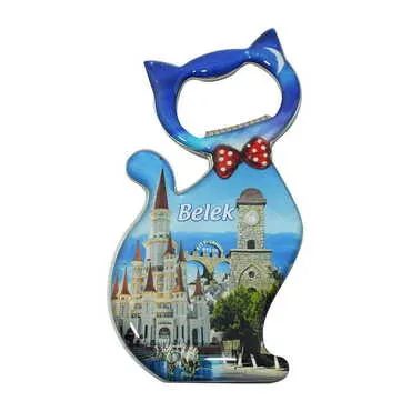 Belek Themed Cat Shaped Metal Magnetic Bottle Opener 97x48 mm - 6