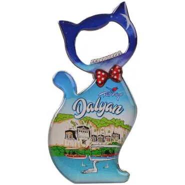 Dalyan Themed Cat Shaped Metal Magnetic Bottle Opener 97x48 mm - 5